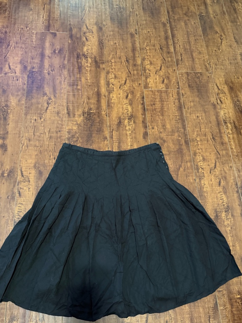 Calvin Klein Black Circle Skirt with Subtle Pleating